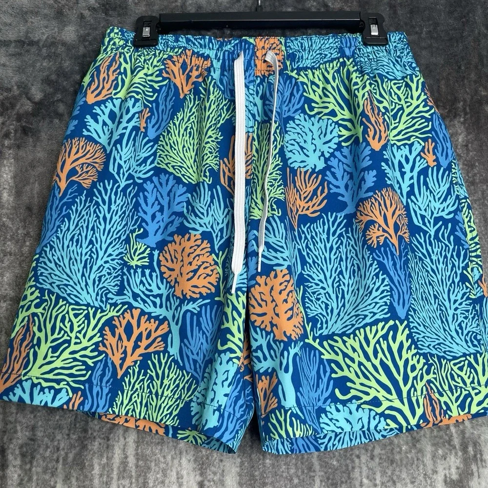 Chubbies Lined Mens Swim Trunks Size Medium Floral Pattern‎